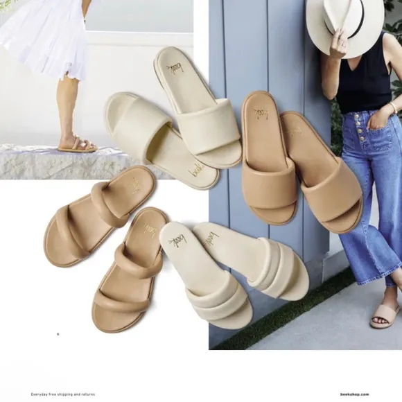 BEEKLeather Puffbird Sandals in Beach
