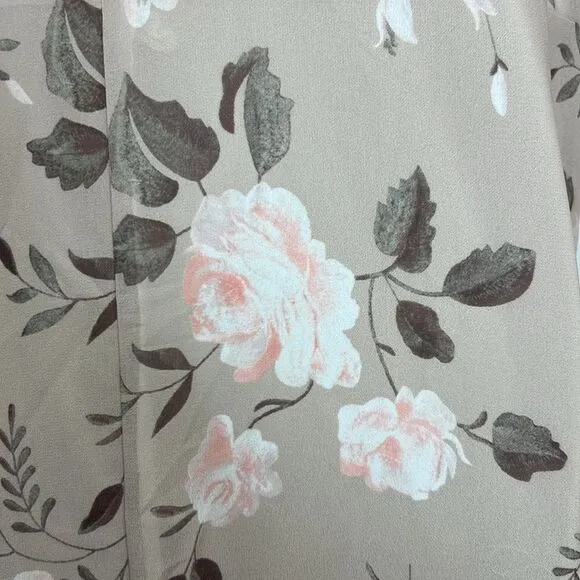 Beige floral v-necklace maxi swing dress NWT size xl