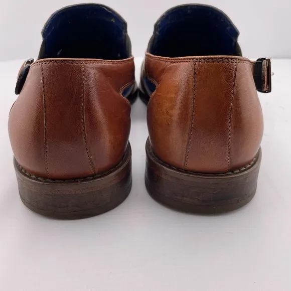 Belvedere Men's‎ Brown Leather Sandals Ostrich Skin Connors Size 9