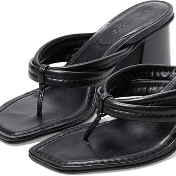 BERNARDO Miami Flair Sandals in Black Glove Leather Size 7.5 New