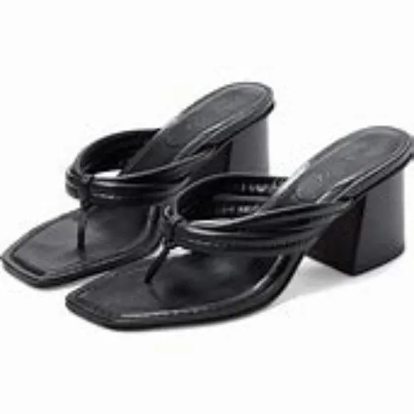 BERNARDO Miami Flair Sandals in Black Glove Leather Size 7.5 New