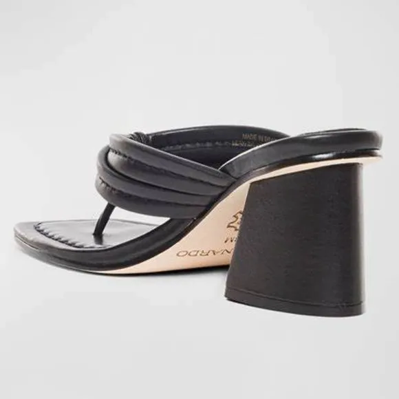 BERNARDO Miami Flair Sandals in Black Glove Leather Size 7.5 New