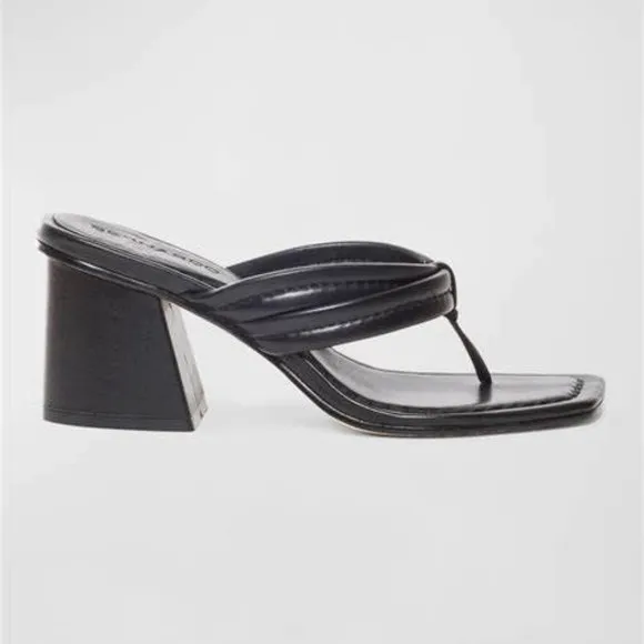 BERNARDO Miami Flair Sandals in Black Glove Leather Size 7.5 New