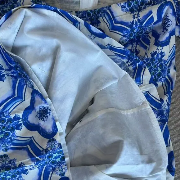 BEST Cara Cara Kelly Mini Dress Small/Meduim Belle Tile Blue Floral Cocktail