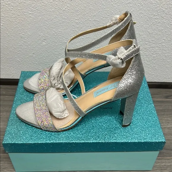 Betsey Johnson Bella Evening Sandals Silver