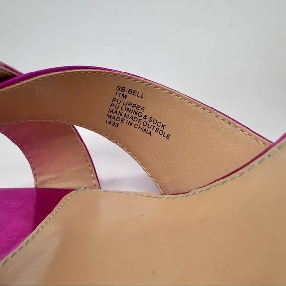 Betsey Johnson Women's Sb-Bell Heel Fuchsia Parent Silver Strappy Dressy Sandals