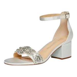Betsey Johnson Women's SB-Mel Ivory Embellished Heeled Bridal Sandal Size 8