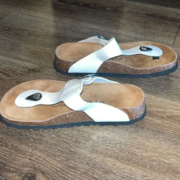 Betula Birkenstock Gizeh Sandals Thong Slip on Flats Womens Size 37/7 White