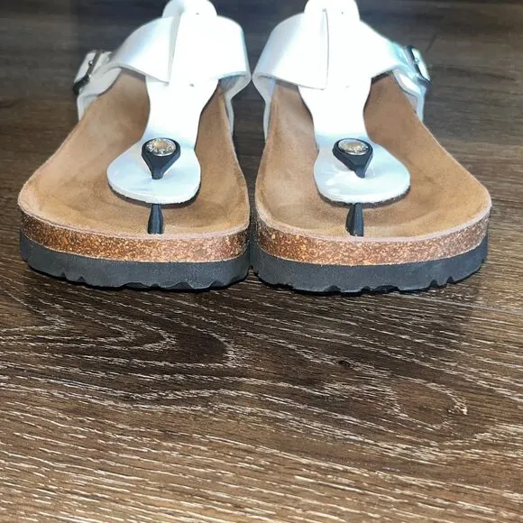 Betula Birkenstock Gizeh Sandals Thong Slip on Flats Womens Size 37/7 White