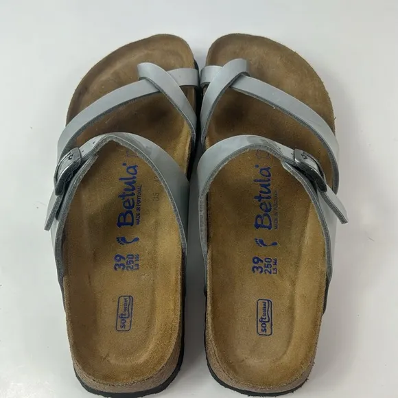 Betula By Birkenstock Mia Metal Silver Birko-flor Sandals