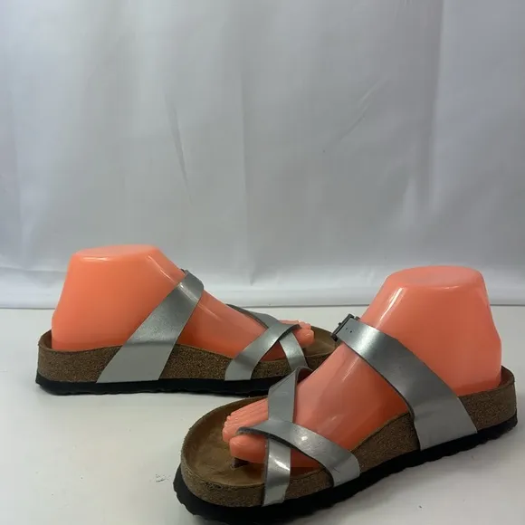 Betula By Birkenstock Mia Metal Silver Birko-flor Sandals