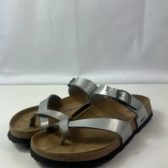 Betula By Birkenstock Mia Metal Silver Birko-flor Sandals
