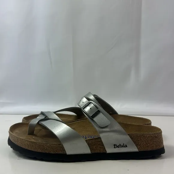 Betula By Birkenstock Mia Metal Silver Birko-flor Sandals