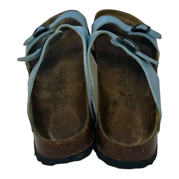 Betula Original Birkenstock 240 Light Blue Leather Slide Sandals Size 37 US 6