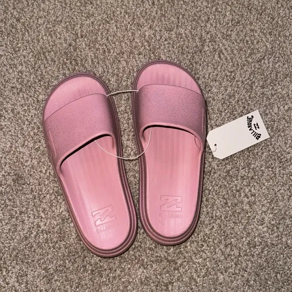 Billabong Pink Cushion Glitter Platform Slides
