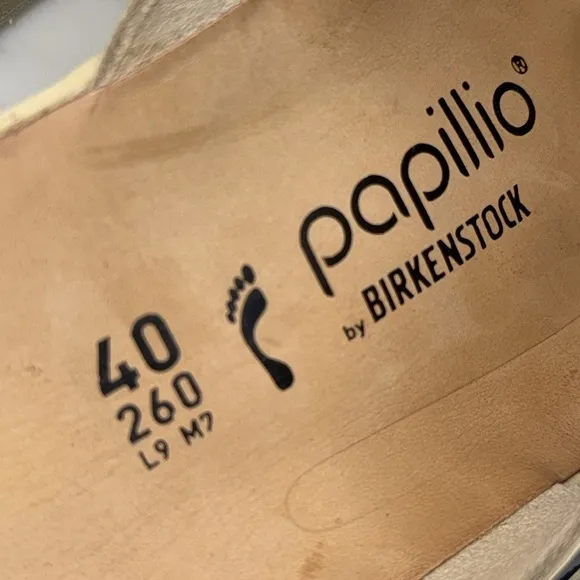 Birkenstock Almina Papillio Platform Sandals Ecru Leather EU 40 Womens US 9 -9.5