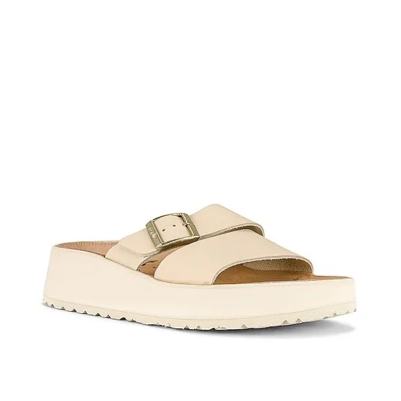 Birkenstock Almina Papillio Platform Sandals Ecru Leather EU 40 Womens US 9 -9.5