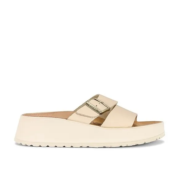 Birkenstock Almina Papillio Platform Sandals Ecru Leather EU 40 Womens US 9 -9.5