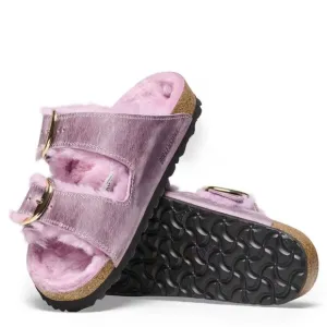 Birkenstock Arizona Big Buckle Shearling Oiled Leather Sandals - Size EU 38