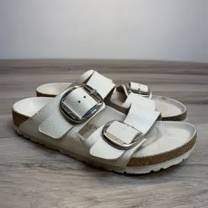 Birkenstock Arizona Big Buckle White Leather Sandals Womens Size 37 US 6