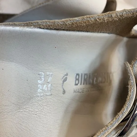 Birkenstock Arizona Big Buckle White Leather Sandals Womens Size 37 US 6
