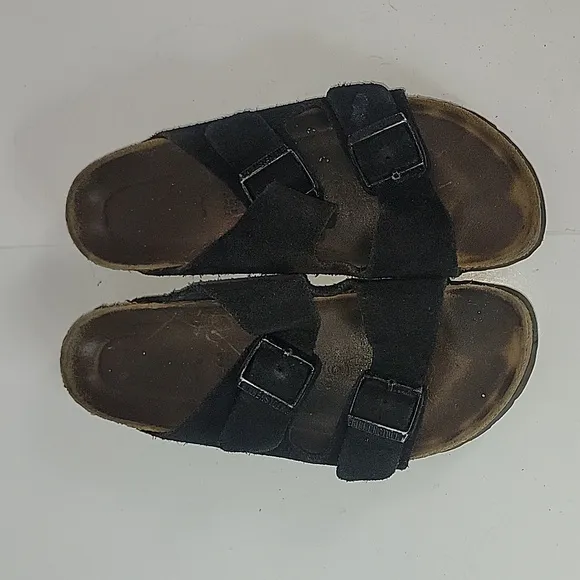 Birkenstock Arizona Black Suede Leather Women's Sandals