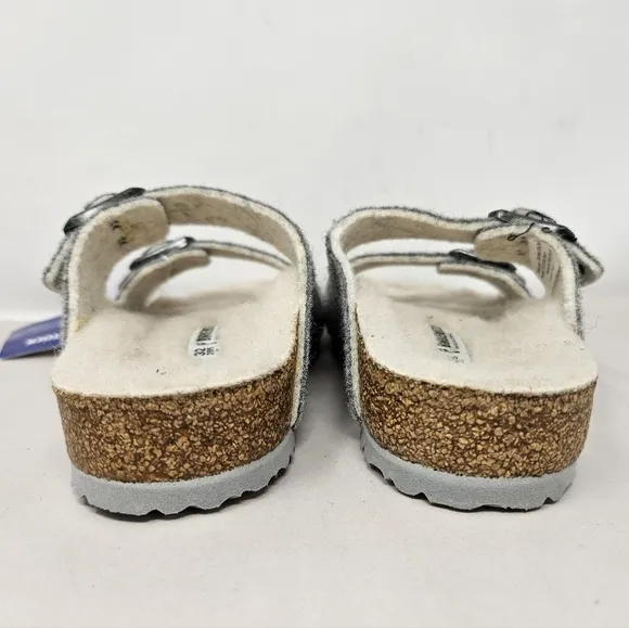 Birkenstock Arizona Kids Sandels sz 32=1-1.5 Gray Wool Upper Sherling Footbed
