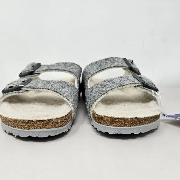 Birkenstock Arizona Kids Sandels sz 32=1-1.5 Gray Wool Upper Sherling Footbed