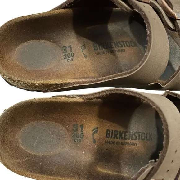 BIRKENSTOCK Arizona Leather Slip On Sandals Kids 31