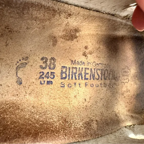 Birkenstock Arizona Metallic Beige Glitter Soft Footbed Sandals Size 38