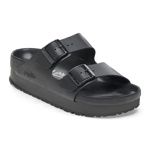 BIRKENSTOCK ARIZONA PAPILLIO FLEX PLATFORM SANDALS IN BLACK 41 10 NARROW
