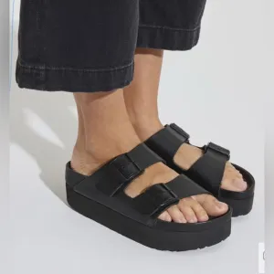 BIRKENSTOCK ARIZONA PAPILLIO FLEX PLATFORM SANDALS IN BLACK 41 10 NARROW