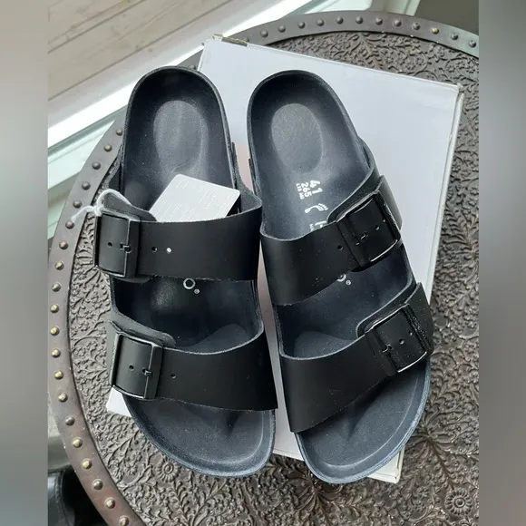 BIRKENSTOCK ARIZONA PAPILLIO FLEX PLATFORM SANDALS IN BLACK 41 10 NARROW
