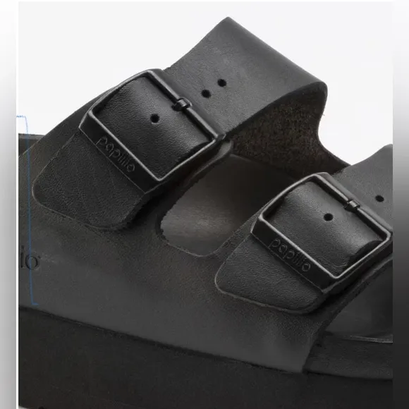 BIRKENSTOCK ARIZONA PAPILLIO FLEX PLATFORM SANDALS IN BLACK 41 10 NARROW