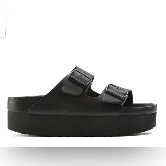 BIRKENSTOCK ARIZONA PAPILLIO FLEX PLATFORM SANDALS IN BLACK 41 10 NARROW