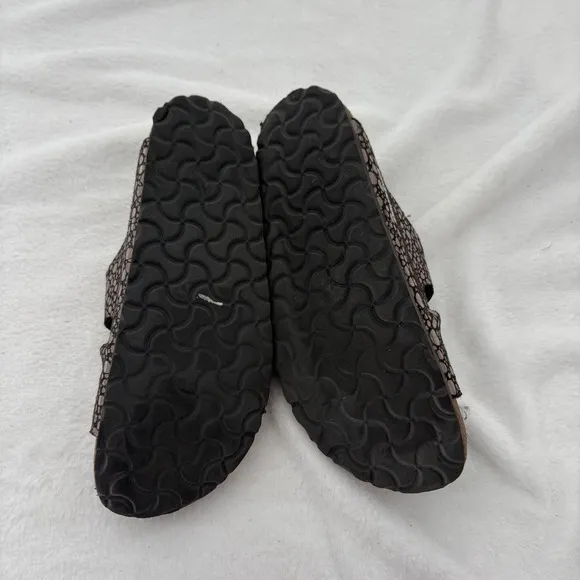 Birkenstock Arizona Sandals Metallic Bronze Leather Slides Size 39
