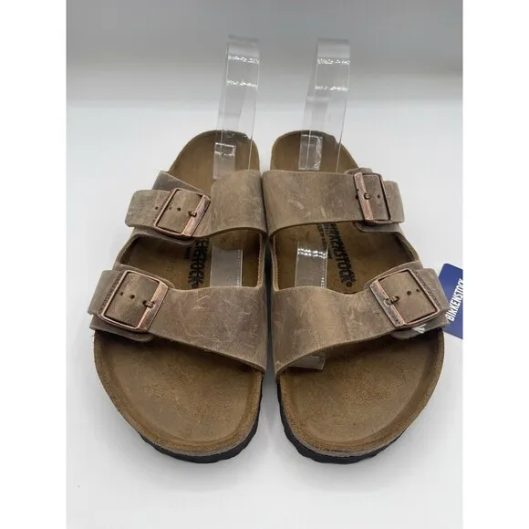 Birkenstock Arizona  Sandals Unisex Brown Oiled Leather Comfort 10 US 41 EU New