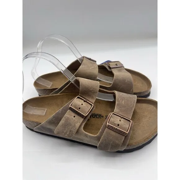 Birkenstock Arizona  Sandals Unisex Brown Oiled Leather Comfort 10 US 41 EU New