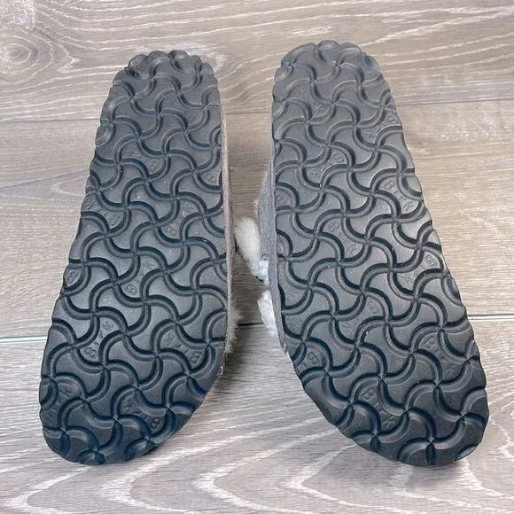 Birkenstock Arizona Shearling Lined Gray Women’s Sz 5/EU 36 Slip On Slide Sandal
