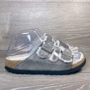 Birkenstock Arizona Shearling Lined Gray Women’s Sz 5/EU 36 Slip On Slide Sandal