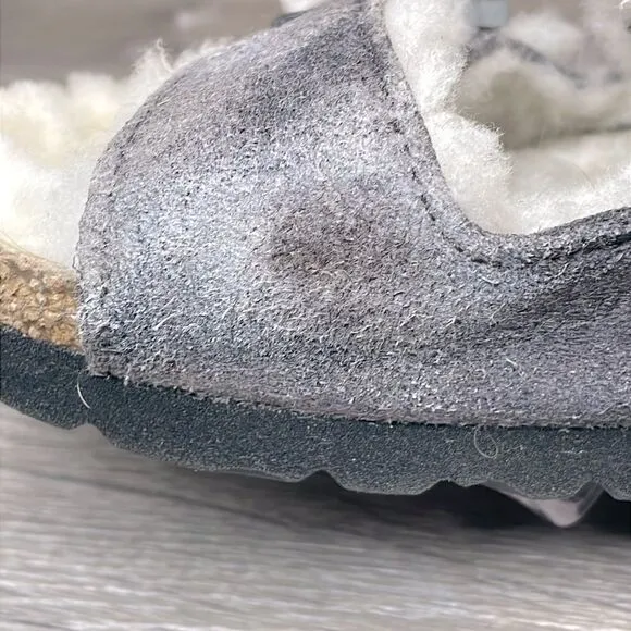 Birkenstock Arizona Shearling Lined Gray Women’s Sz 5/EU 36 Slip On Slide Sandal
