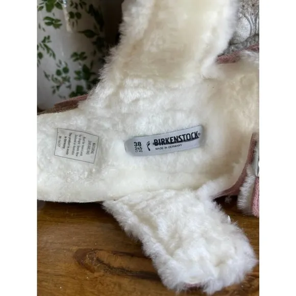 Birkenstock Arizona Shearling Suede Leather Sandal 38 NWT