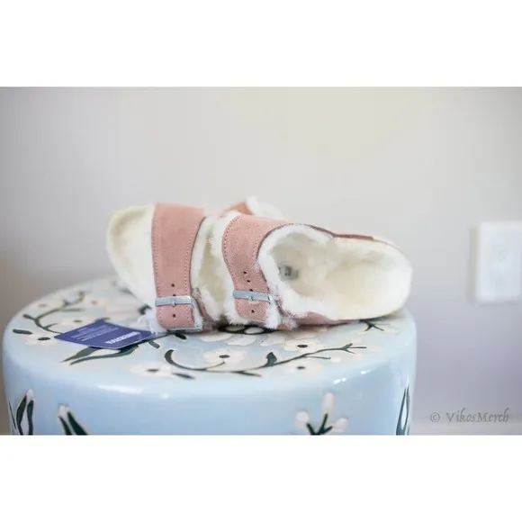 Birkenstock Arizona Shearling Suede Leather Sandal 38 NWT