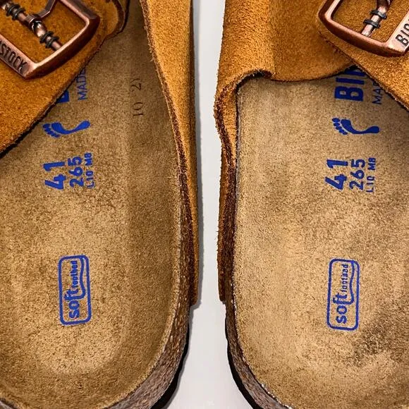 BIRKENSTOCK Arizona Suede Sandals, Size 41 Men 8 / Women 10