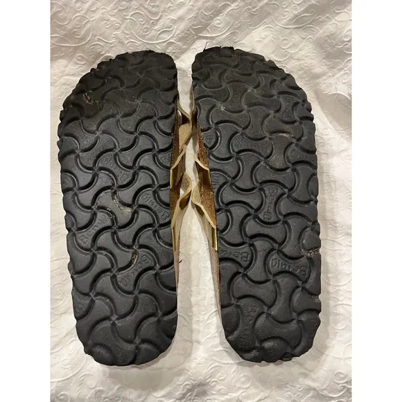 Birkenstock Betula Vinja Gold Thongs size 42 Slip on Sandals