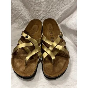 Birkenstock Betula Vinja Gold Thongs size 42 Slip on Sandals