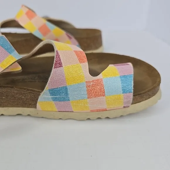 Birkenstock Birkis Lennox Plaid Birko Flor Sandals Size 9 Summer Fun 260 EU 40