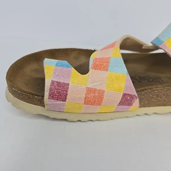 Birkenstock Birkis Lennox Plaid Birko Flor Sandals Size 9 Summer Fun 260 EU 40