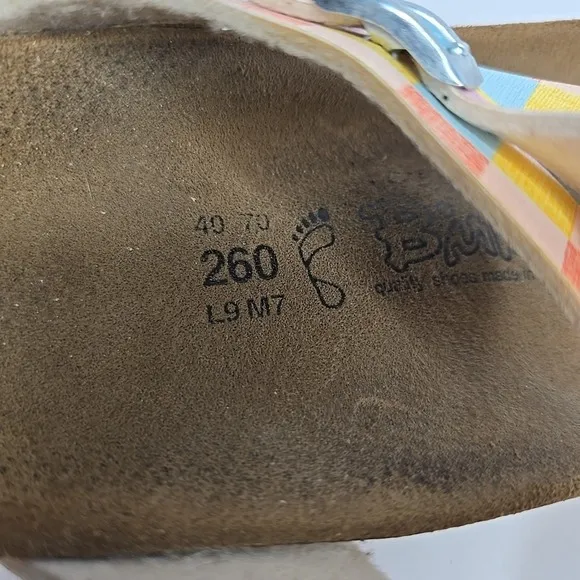 Birkenstock Birkis Lennox Plaid Birko Flor Sandals Size 9 Summer Fun 260 EU 40
