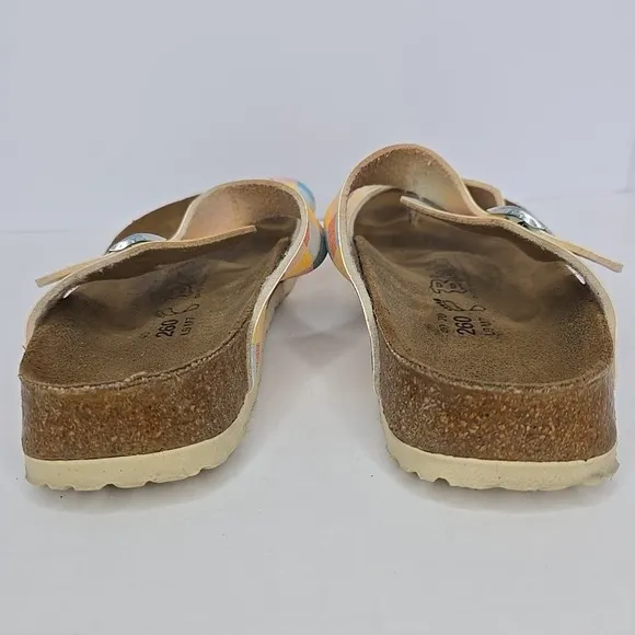 Birkenstock Birkis Lennox Plaid Birko Flor Sandals Size 9 Summer Fun 260 EU 40